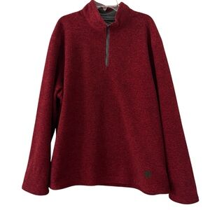 G.H. Bass & Co. Men’s Burgundy 1/4 Zip Fleece Pullover 2 XL Shirt
